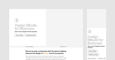 Landing page of the bitcoin.design website